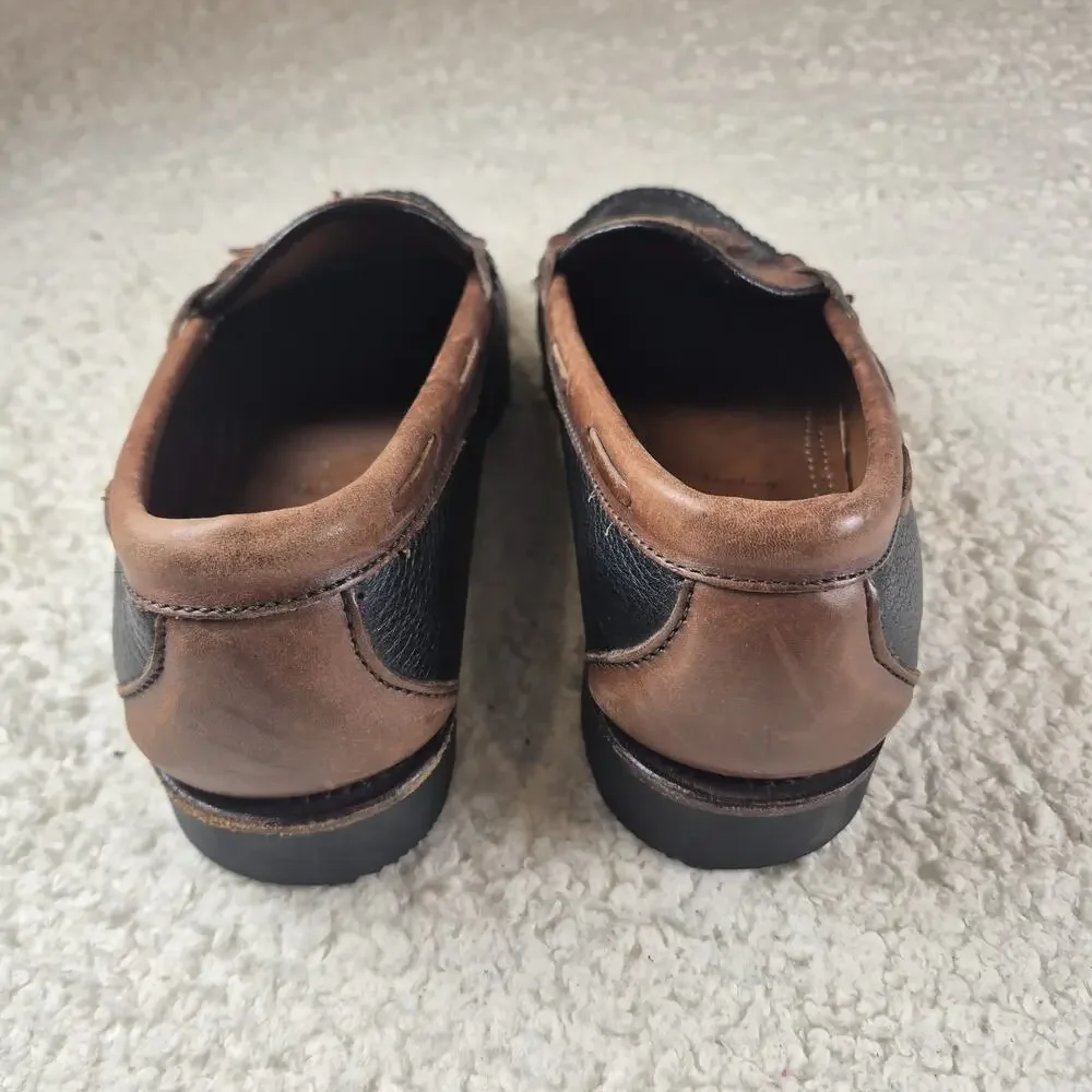 Allen Edmonds Loafers Men’s 9.5 D Nashua Tassel Brown Black Pebble Leather EUC